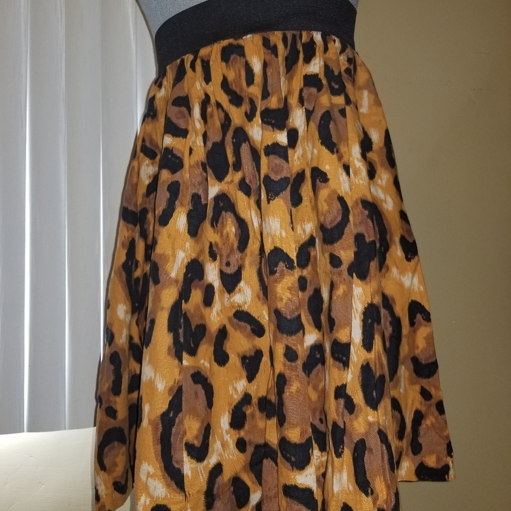 Leopard print circle skirt